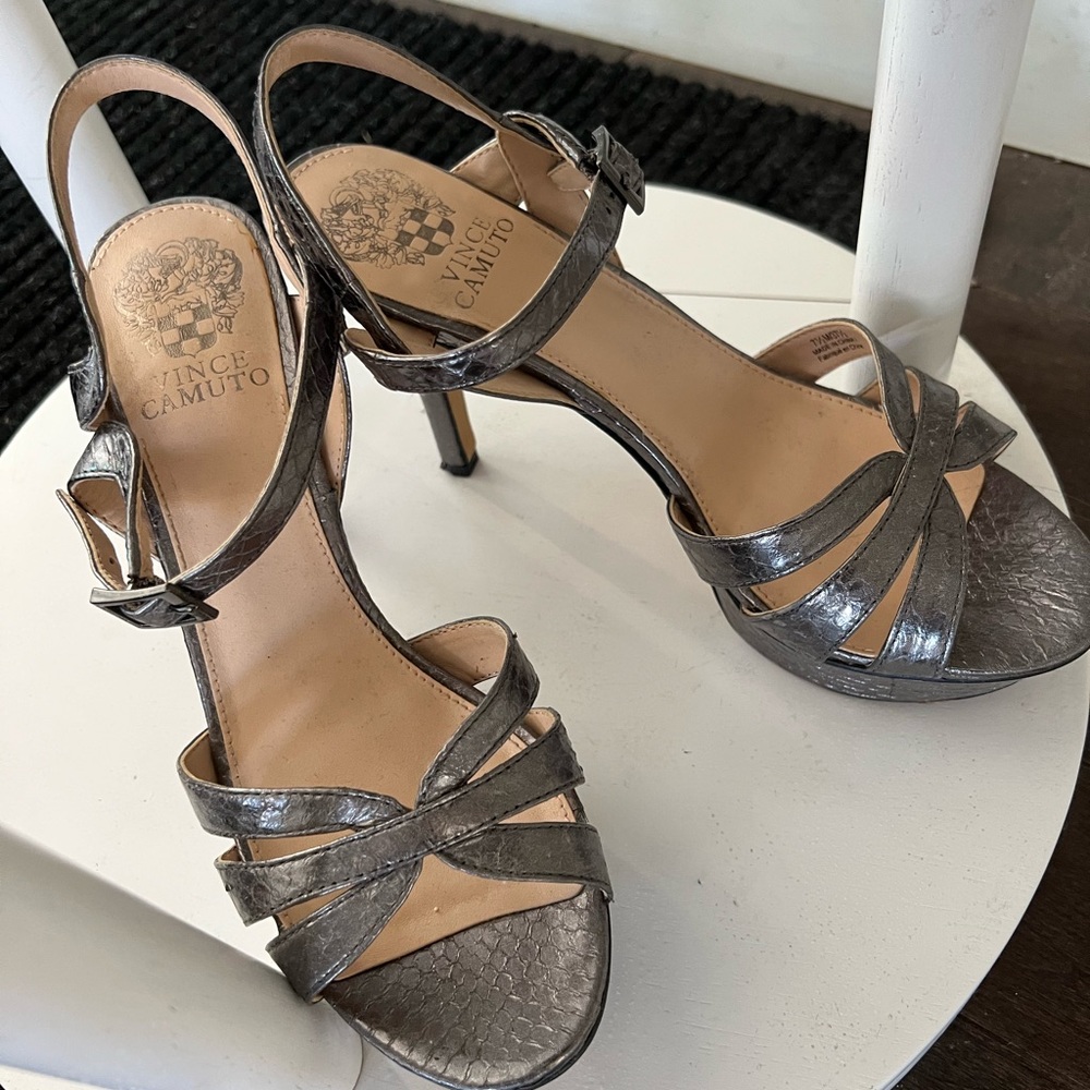 Vince Camuto Metallic Strappy Heels